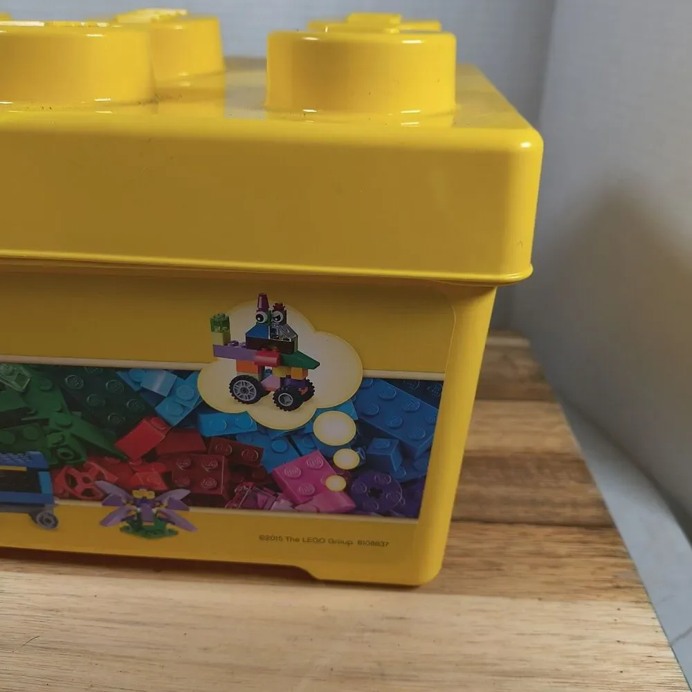 LEGO Storage Brick Container Yellow 8 Stud Hard Plastic LEGOS 6 inch lot of 3
